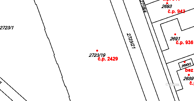 Zábřeh 2429 na parcele st. 2723/19 v KÚ Zábřeh na Moravě, Katastrální mapa