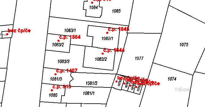 České Budějovice 2 1844, České Budějovice na parcele st. 1082/2 v KÚ České Budějovice 2, Katastrální mapa