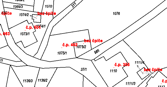 Desná 93970935 na parcele st. 1075/2 v KÚ Desná II, Katastrální mapa