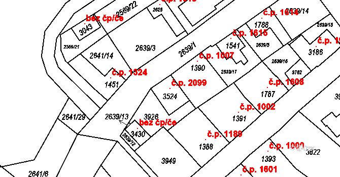 Lysá nad Labem 2099 na parcele st. 3524 v KÚ Lysá nad Labem, Katastrální mapa