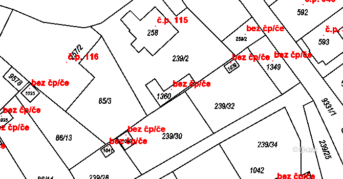 Slavonice 109014936 na parcele st. 1360 v KÚ Slavonice, Katastrální mapa