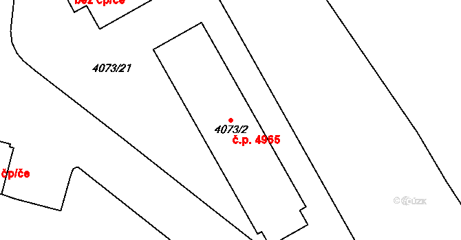 Chomutov 4965 na parcele st. 4073/2 v KÚ Chomutov I, Katastrální mapa