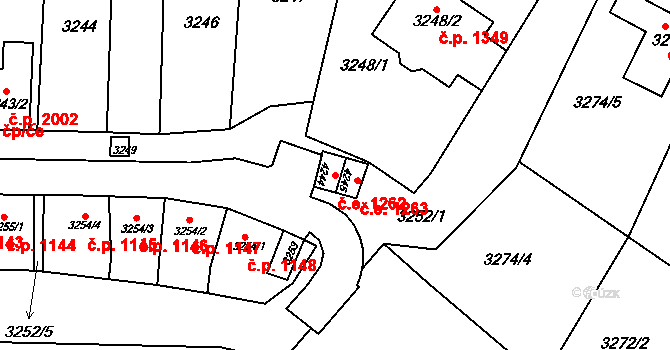 Kuřim 1262 na parcele st. 4244 v KÚ Kuřim, Katastrální mapa