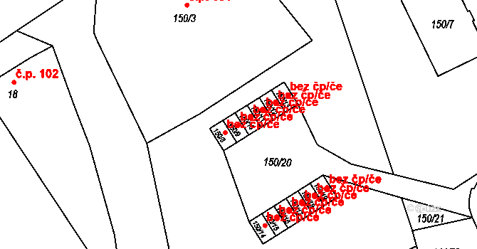 Provodín 41419936 na parcele st. 150/9 v KÚ Provodín, Katastrální mapa