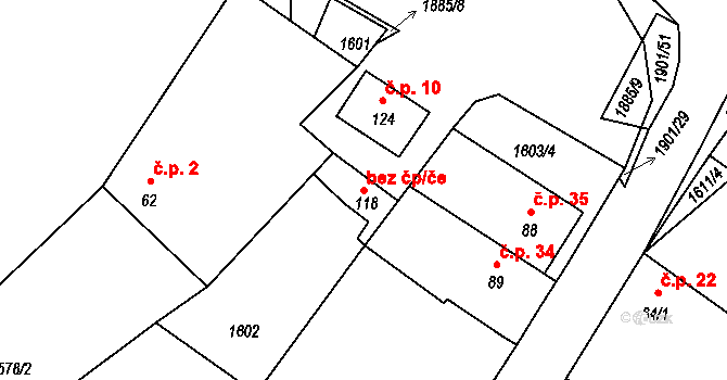 Borovany 41842936 na parcele st. 118 v KÚ Dvorec u Třebče, Katastrální mapa