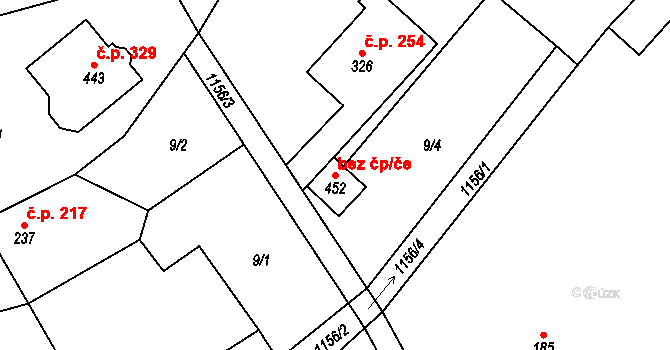 Lipovec 42067936 na parcele st. 452 v KÚ Lipovec u Blanska, Katastrální mapa