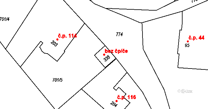 Bohutín 43456936 na parcele st. 335 v KÚ Bohutín, Katastrální mapa