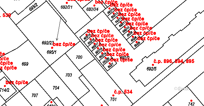 Týniště nad Orlicí 44295936 na parcele st. 692/19 v KÚ Týniště nad Orlicí, Katastrální mapa