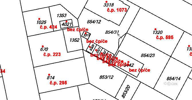 Jičín 45927936 na parcele st. 3321 v KÚ Jičín, Katastrální mapa