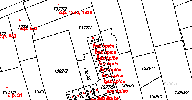 Holešov 47611936 na parcele st. 1377/7 v KÚ Holešov, Katastrální mapa
