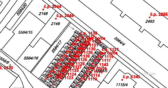 Žatec 1133 na parcele st. 2824 v KÚ Žatec, Katastrální mapa