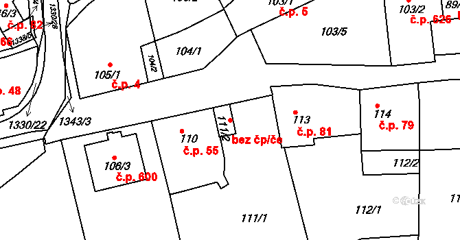 Plzeň 49422936 na parcele st. 111/2 v KÚ Božkov, Katastrální mapa
