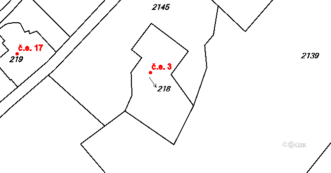Horní Lipka 3, Králíky na parcele st. 218 v KÚ Horní Lipka, Katastrální mapa