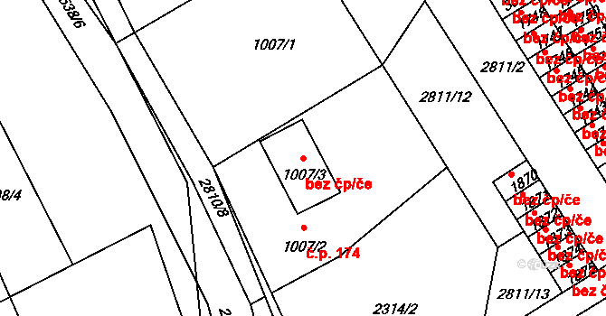 Bystřice pod Hostýnem 88968936 na parcele st. 1007/3 v KÚ Bystřice pod Hostýnem, Katastrální mapa