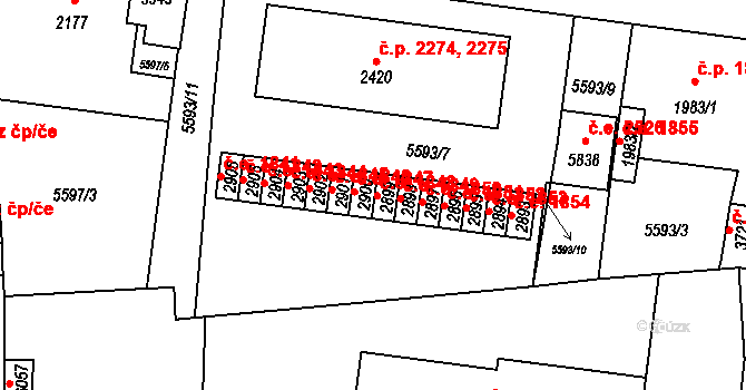 Žatec 1848 na parcele st. 2899 v KÚ Žatec, Katastrální mapa