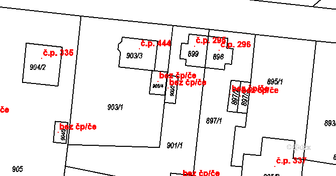 Děčín 100233937 na parcele st. 900/2 v KÚ Boletice nad Labem, Katastrální mapa