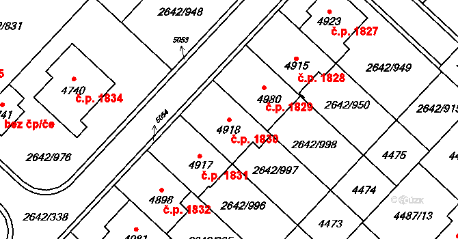 Kuřim 1830 na parcele st. 4918 v KÚ Kuřim, Katastrální mapa