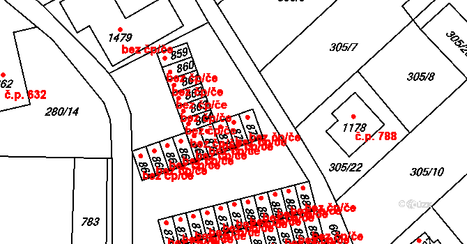 Slatiňany 43731937 na parcele st. 872 v KÚ Slatiňany, Katastrální mapa