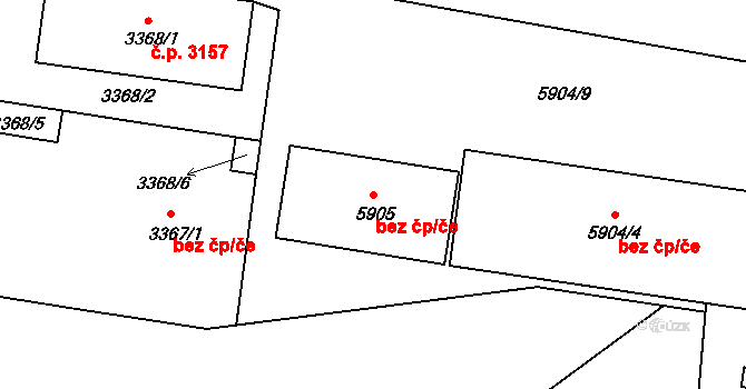 Česká Lípa 45889937 na parcele st. 5905 v KÚ Česká Lípa, Katastrální mapa