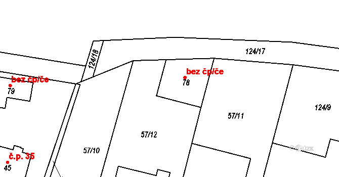 Mokošín 46728937 na parcele st. 78 v KÚ Mokošín, Katastrální mapa
