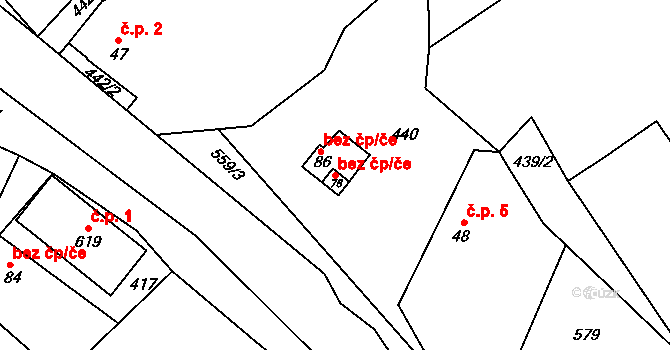 Petrovičky 47758937 na parcele st. 76 v KÚ Petrovičky u Hořic, Katastrální mapa