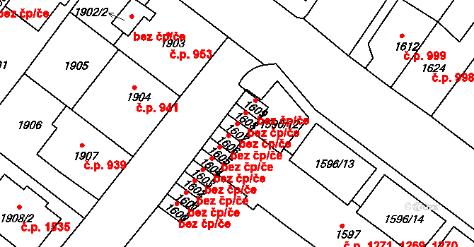 Duchcov 48539937 na parcele st. 1607 v KÚ Duchcov, Katastrální mapa