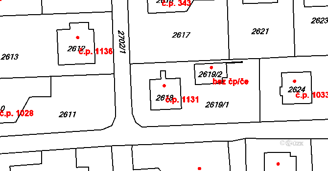 Horní Suchá 1131 na parcele st. 2618 v KÚ Horní Suchá, Katastrální mapa