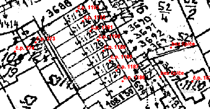 Jaroměřice nad Rokytnou 1189 na parcele st. 108/27 v KÚ Jaroměřice nad Rokytnou, Katastrální mapa