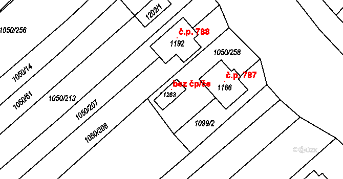 Polešovice 104593938 na parcele st. 1283 v KÚ Polešovice, Katastrální mapa
