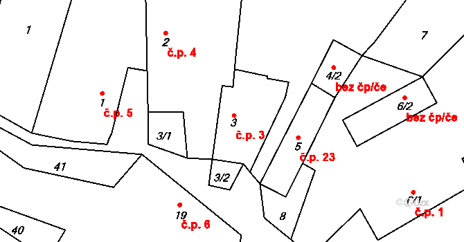 Plichtice 3, Zavlekov na parcele st. 3 v KÚ Plichtice, Katastrální mapa