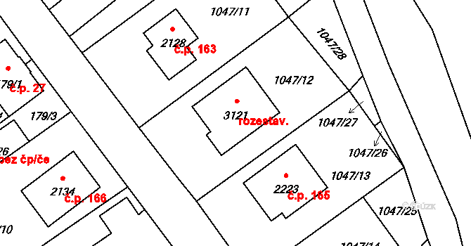 Hamrníky 164, Mariánské Lázně na parcele st. 3121 v KÚ Úšovice, Katastrální mapa