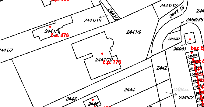 Planá nad Lužnicí 776 na parcele st. 2441/10 v KÚ Planá nad Lužnicí, Katastrální mapa