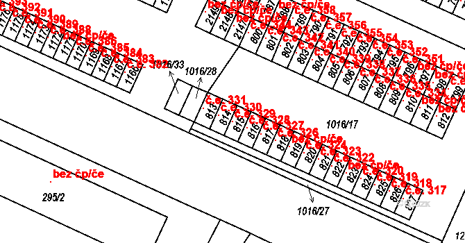 Úšovice 329, Mariánské Lázně na parcele st. 815 v KÚ Úšovice, Katastrální mapa