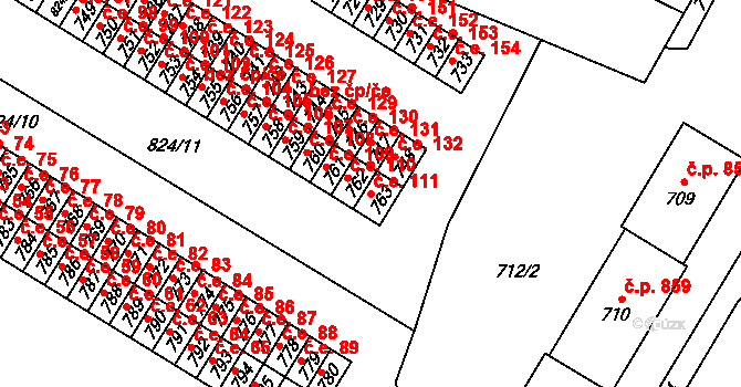 Šumbark 111, Havířov na parcele st. 763 v KÚ Šumbark, Katastrální mapa