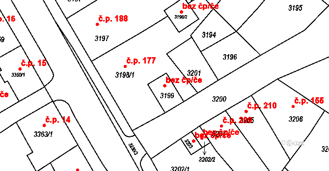 Mimoň 41268938 na parcele st. 3199 v KÚ Mimoň, Katastrální mapa