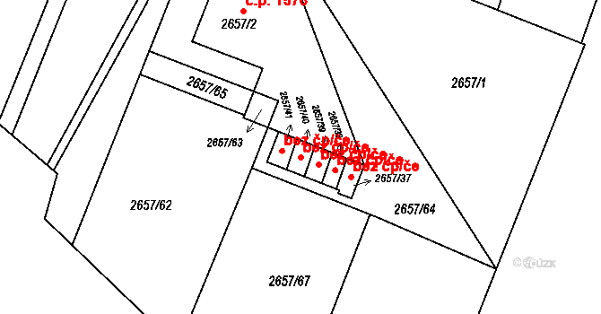 Opava 43780938 na parcele st. 2657/40 v KÚ Opava-Předměstí, Katastrální mapa