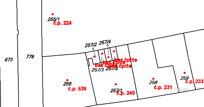 Praha 46806938 na parcele st. 257/3 v KÚ Karlín, Katastrální mapa