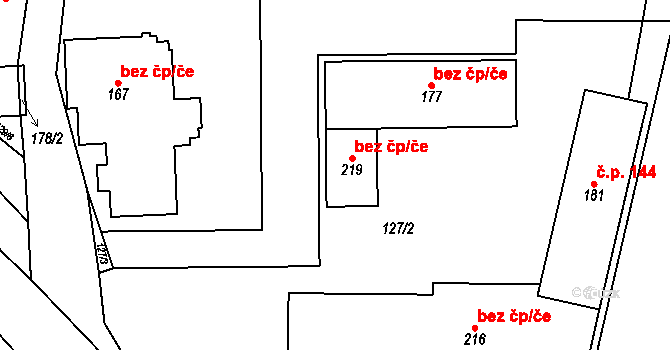 Jedomělice 47228938 na parcele st. 219 v KÚ Jedomělice, Katastrální mapa