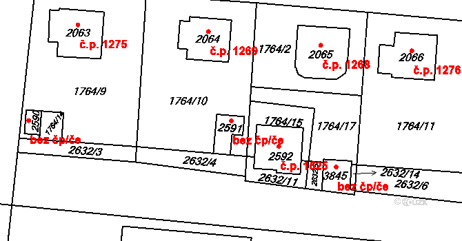 Hlinsko 47784938 na parcele st. 2591 v KÚ Hlinsko v Čechách, Katastrální mapa