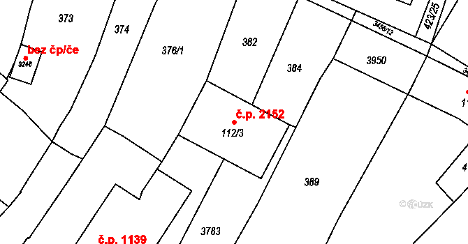 Lysá nad Labem 2152 na parcele st. 112/3 v KÚ Lysá nad Labem, Katastrální mapa