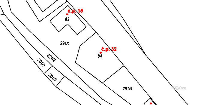 Talmberk 32, Samopše na parcele st. 84 v KÚ Talmberk, Katastrální mapa