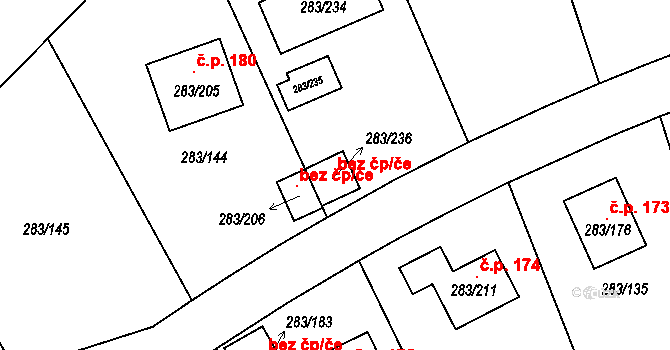 Králův Dvůr 115861939 na parcele st. 283/236 v KÚ Zahořany u Berouna, Katastrální mapa