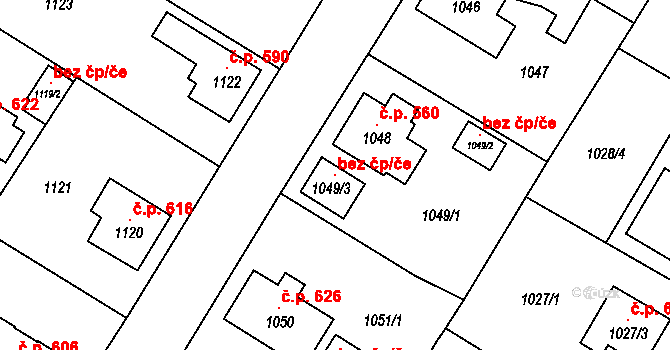 Kosmonosy 118511939 na parcele st. 1049/3 v KÚ Kosmonosy, Katastrální mapa