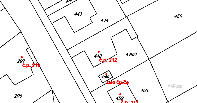 Janovice 212, Rýmařov na parcele st. 448 v KÚ Janušov, Katastrální mapa