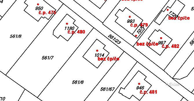 Prachatice II 477, Prachatice na parcele st. 1014 v KÚ Prachatice, Katastrální mapa