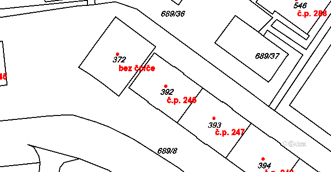 Maršov 246, Krupka na parcele st. 392 v KÚ Maršov u Krupky, Katastrální mapa