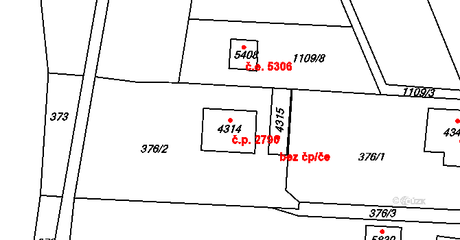 Dvůr Králové nad Labem 2790 na parcele st. 4314 v KÚ Dvůr Králové nad Labem, Katastrální mapa