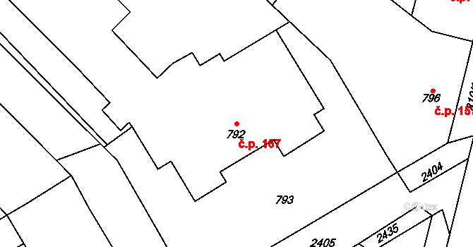 Drásov 167 na parcele st. 792 v KÚ Drásov, Katastrální mapa