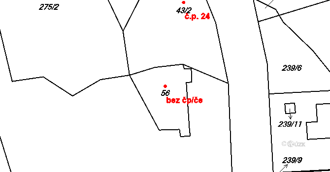 Sadov 39681939 na parcele st. 56 v KÚ Podlesí u Sadova, Katastrální mapa
