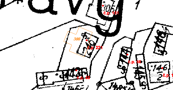 Doubravy 106 na parcele st. 246 v KÚ Doubravy, Katastrální mapa